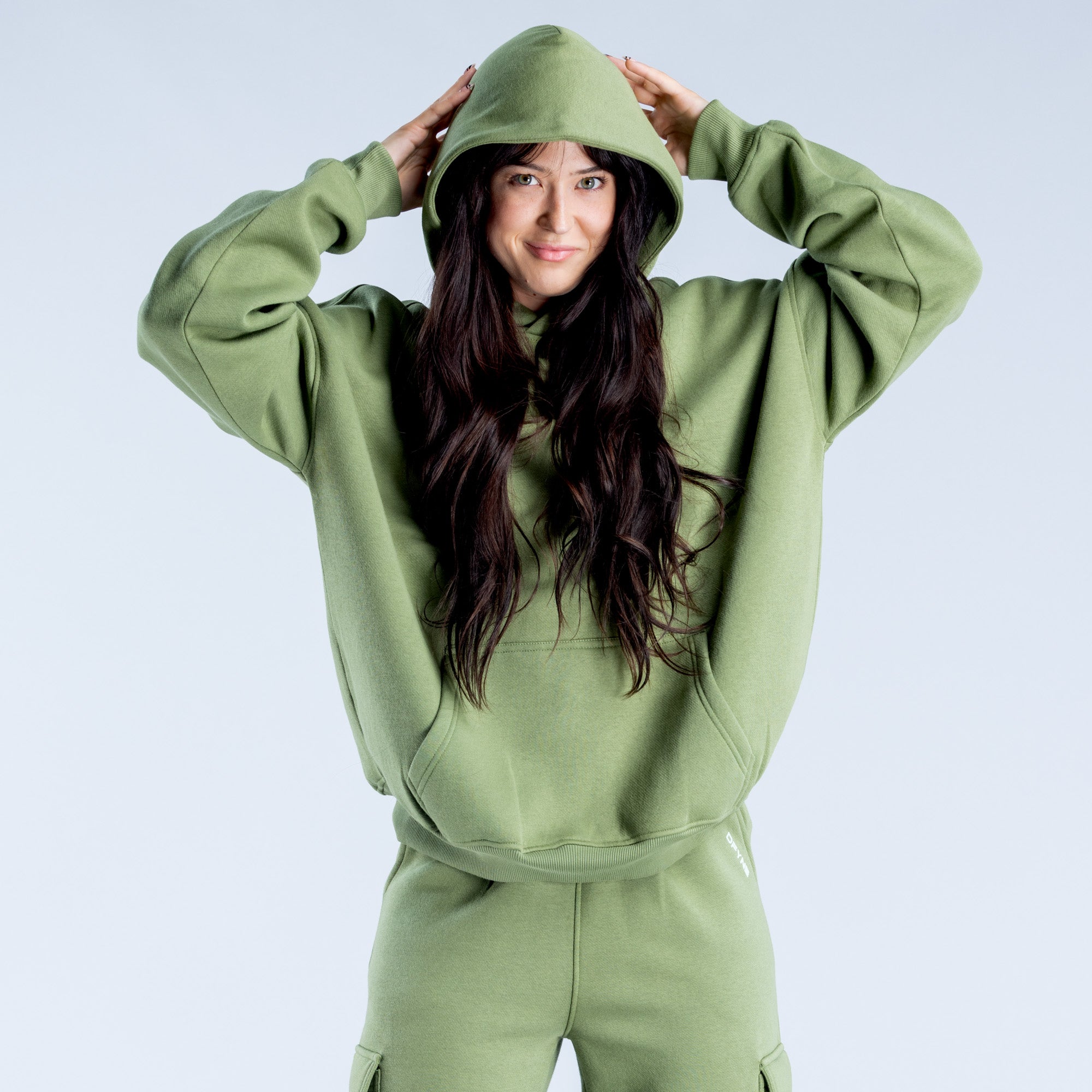 DFYNE Lanyi Edit Oversized Hoodie Dam Mörkgröna | 1604793-ZG